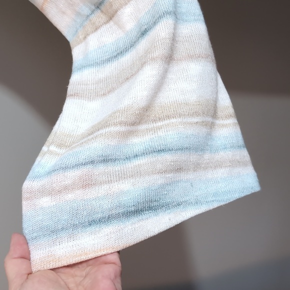 Torrid Hacci pastel striped, hi-low duster length sweater. Sz 2X. - Picture 3 of 6